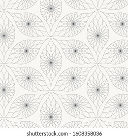 Vector pattern, repeating abstract linear petals of flower on hexagon shape. Graphic clean for fabric, wallpaper, printing. Patter is on swatches panel