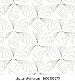 Vector pattern, repeating abstract linear petals of flower on hexagon shape. Graphic clean for fabric, wallpaper, printing. Patter is on swatches panel