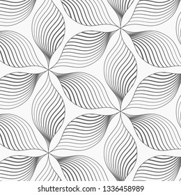 Vector pattern, repeating abstract petals of flower on hexagon shape. Graphic clean for fabric, wallpaper, printing. Patter is on swatches panel