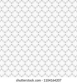 Vector pattern repeating black angle brackets on white background. Chevrons abstract ornament. Modern japanese scallops motif. Squama image. Pattern is on swatches panel