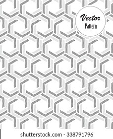 Vector pattern, repeating dotted Chevron elements in hexagon shape