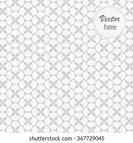 Vector pattern, repeating geometric abstract flower on gray background