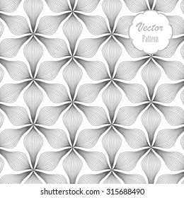 Vector pattern. Repeating geometric flowers