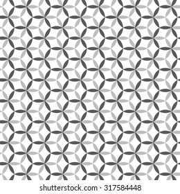 Vector pattern. Repeating geometric flowers in circle