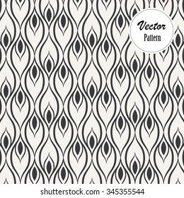Vector pattern. Repeating geometric flowers, monochrome stylish.
