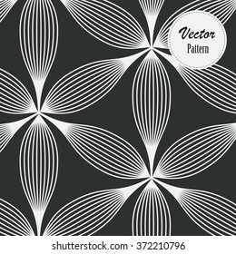 Vector pattern. Repeating geometric linear flowers