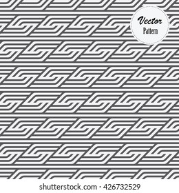 Vector pattern. Repeating geometric tiles with linear striped rhombuses in hexagon shapes