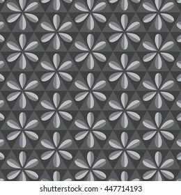 Vector pattern. Repeating geometric tiles. triangles forming an abstract flower petal