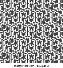 Vector pattern. Repeating geometric tiles with hexagonal elements
