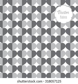 Vector pattern, repeating half heart shape