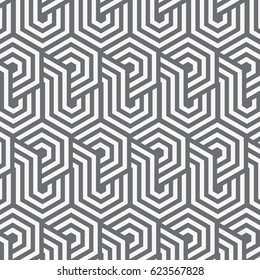 Vector pattern. repeating hexagon grid. Abstract stripped geometric background. Vector illustration. Pattern is on swatches panel
