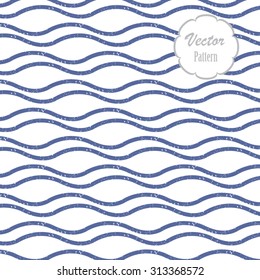 Vector pattern, repeating linear grunge with abstract wavy line