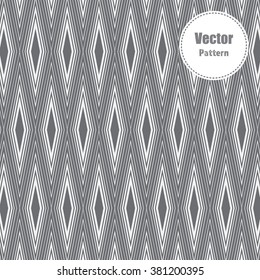 Vector pattern, repeating linear narrow square in different size, stylish monochrome