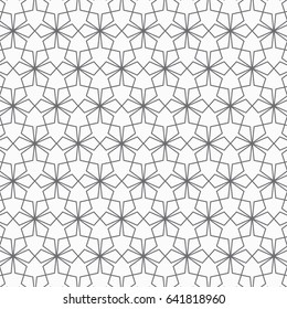 vector pattern, repeating linear pentagon on abstract linear flower. pattern is on swatches panel