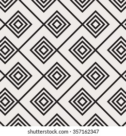 Vector pattern, repeating linear square diamond shape, stylish geometric monochrome