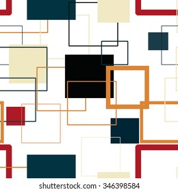 Vector pattern with repeating squares. Regular hipster background. Minimalistic ornament