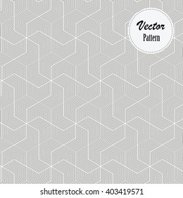 Vector pattern. Repeating stylish geometric tiles with linear hexagonal elements