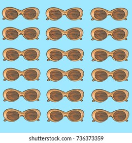 vector pattern with retro sunglasses