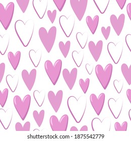 Vector pattern with romantic hearts for Valentine's Day