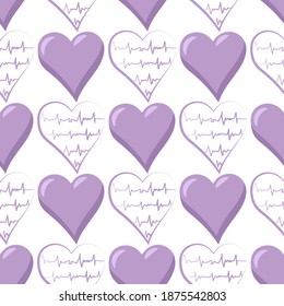 Vector pattern with romantic hearts for Valentine's Day
