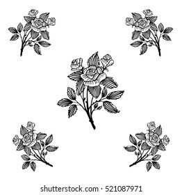 Vector pattern with rose.