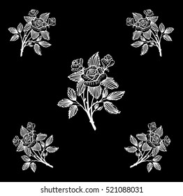 Vector pattern with rose.