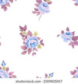 Vector pattern with roses. Floral pattern. Delicate, gentle background. For printing on fabric, paper, textile