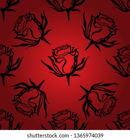 Vector pattern of roses. Seamless pattern.