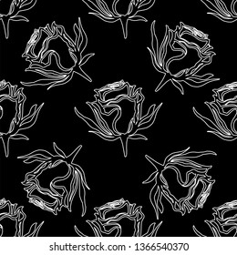 Vector pattern of roses. Seamless pattern.