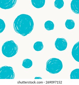 Vector pattern with round hand drawn dots stroke, brush, paint, background