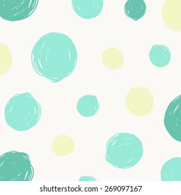 Vector pattern with round hand drawn dots stroke, brush, paint, background