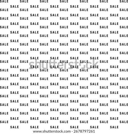 Vector pattern with SALE lettering on transparent background.  Shopping background.