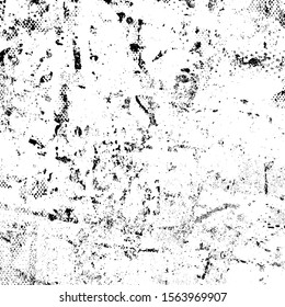 Vector pattern of scratches, chipping. Grunge black white