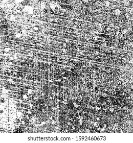 Vector pattern of scratches, chipping. Grunge black white