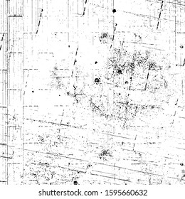 Vector pattern of scratches, chipping. Grunge black white