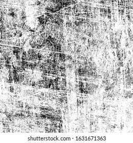 Vector pattern of scratches, chipping. Grunge black white