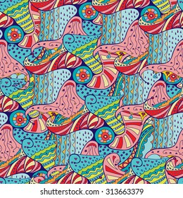 Vector pattern. Seamless abstract  jellyfish spiral pattern. Seamless pattern can be used for wallpaper, web background,design, seamless floral background, textile.
