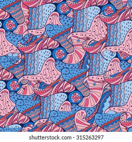 Vector pattern. Seamless abstract  jellyfish spiral pattern. Seamless pattern can be used for wallpaper, web background,design, seamless floral background, textile.