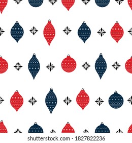 Vector pattern Seamless background with Christmas tree balls The design used for Print, wallpapers, celebrate Christmas holidays.