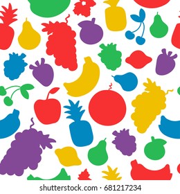 Vector pattern of seamless background with fruit silhouette. Can be used for textile, website background, book cover, packaging.