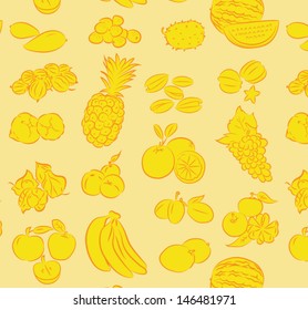 vector pattern of seamless background with fruits