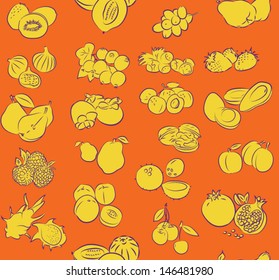 vector pattern of seamless background with fruits