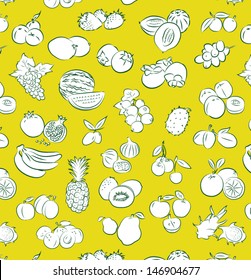 vector pattern of seamless background with fruits