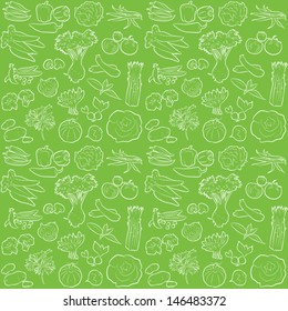 vector pattern of seamless background with vegetables