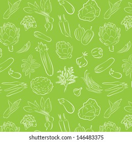 vector pattern of seamless background with vegetables 