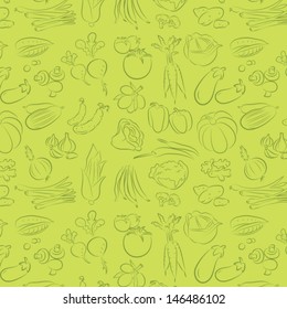 vector pattern of seamless background with vegetables