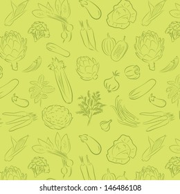 vector pattern of seamless background with vegetables