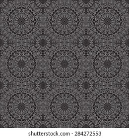 Vector pattern seamless. Black-white ethnic ornament. Arabesque style