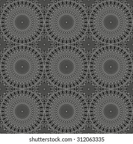 Vector pattern seamless. Black-white ethnic ornament. Arabesque style