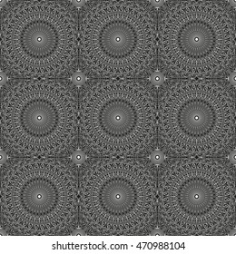 Vector pattern seamless. Black-white ethnic ornament. Arabesque style